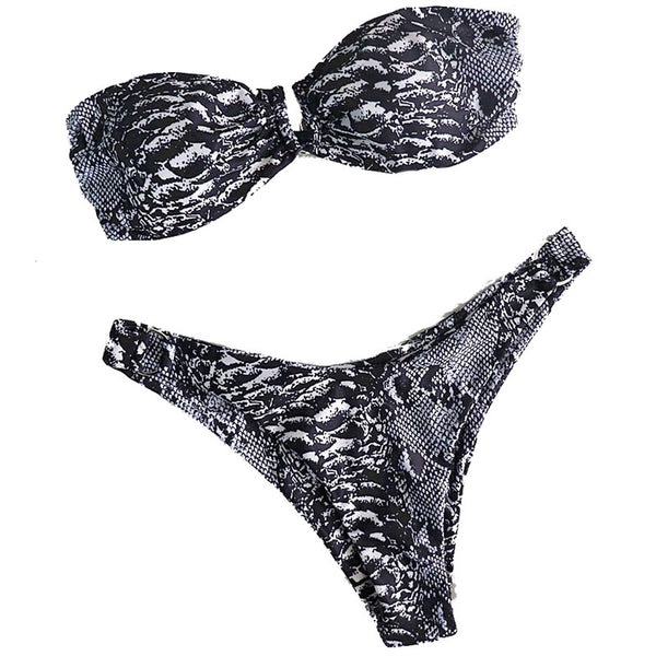 Bikini, tief sitzende Badebekleidung, bedruckte Badebekleidung