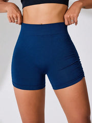 Side Ruched High Rise Active Shorts - kinko