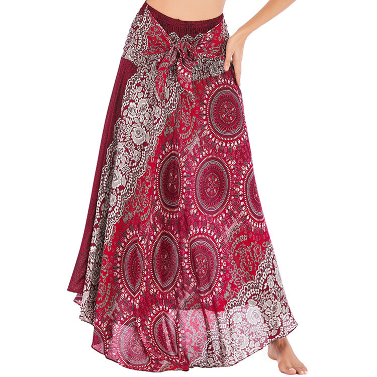 Casual Half-length Beach Vacation Two-way Large Swing Skirt - kinko