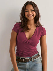 Surplice Short Sleeve T-Shirt - kinko