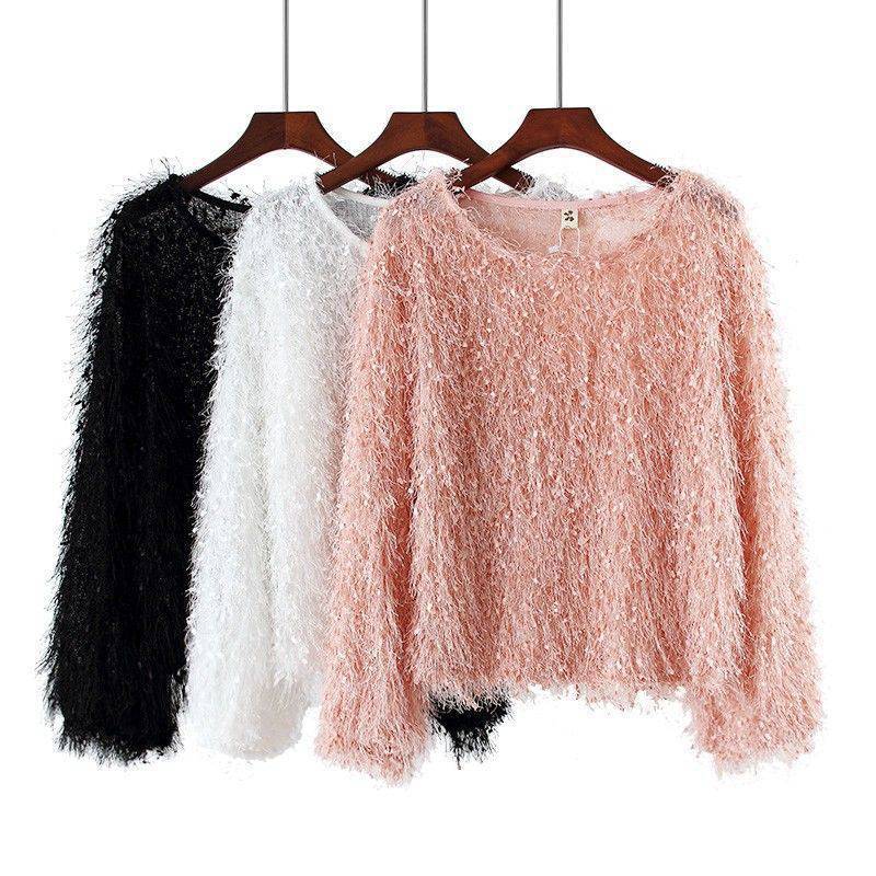 Women's Fashion Personalized Tassel Long-sleeved Top - kinko