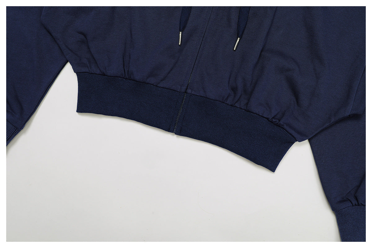 Autumn Winter Zipper Sports Sweater Hooded Casual Loose All Matching Hoodie Women Running Fitness Sportswear - kinko Global Holdings inc