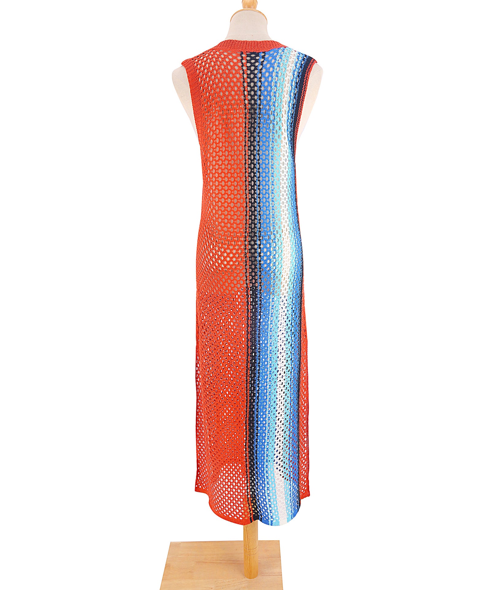 Vest Knit Halter Dress Hollow Out Cutout out Sexy Beach Sun Protection Clothing Vacation Beach Cover Up Swimsuit Outwear - kinko Global Holdings inc
