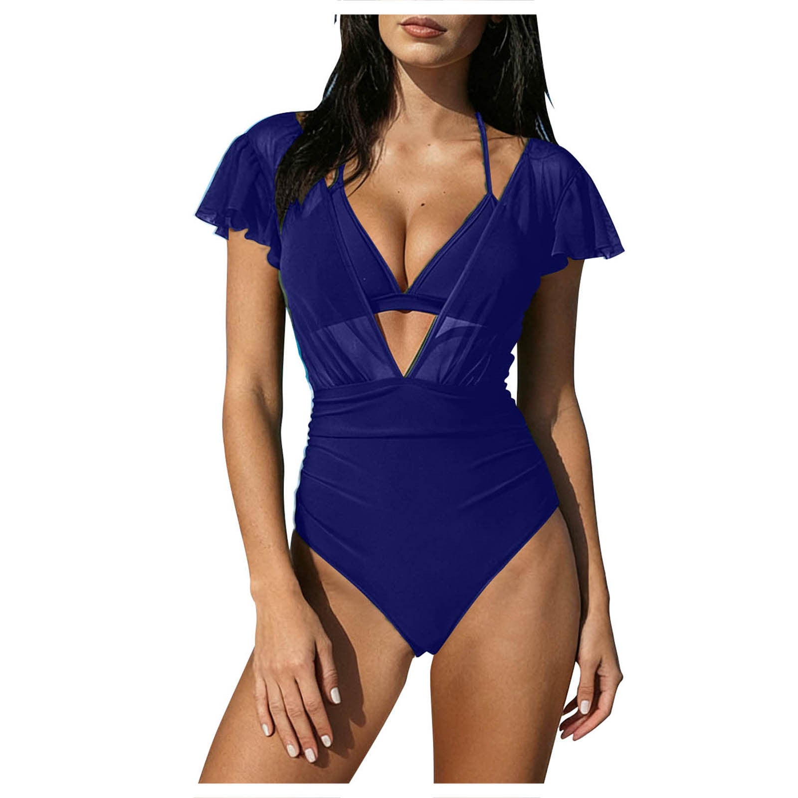 Swimwear Women Solid Color Split Sexy Bikini Swimsuit - kinko Global Holdings inc