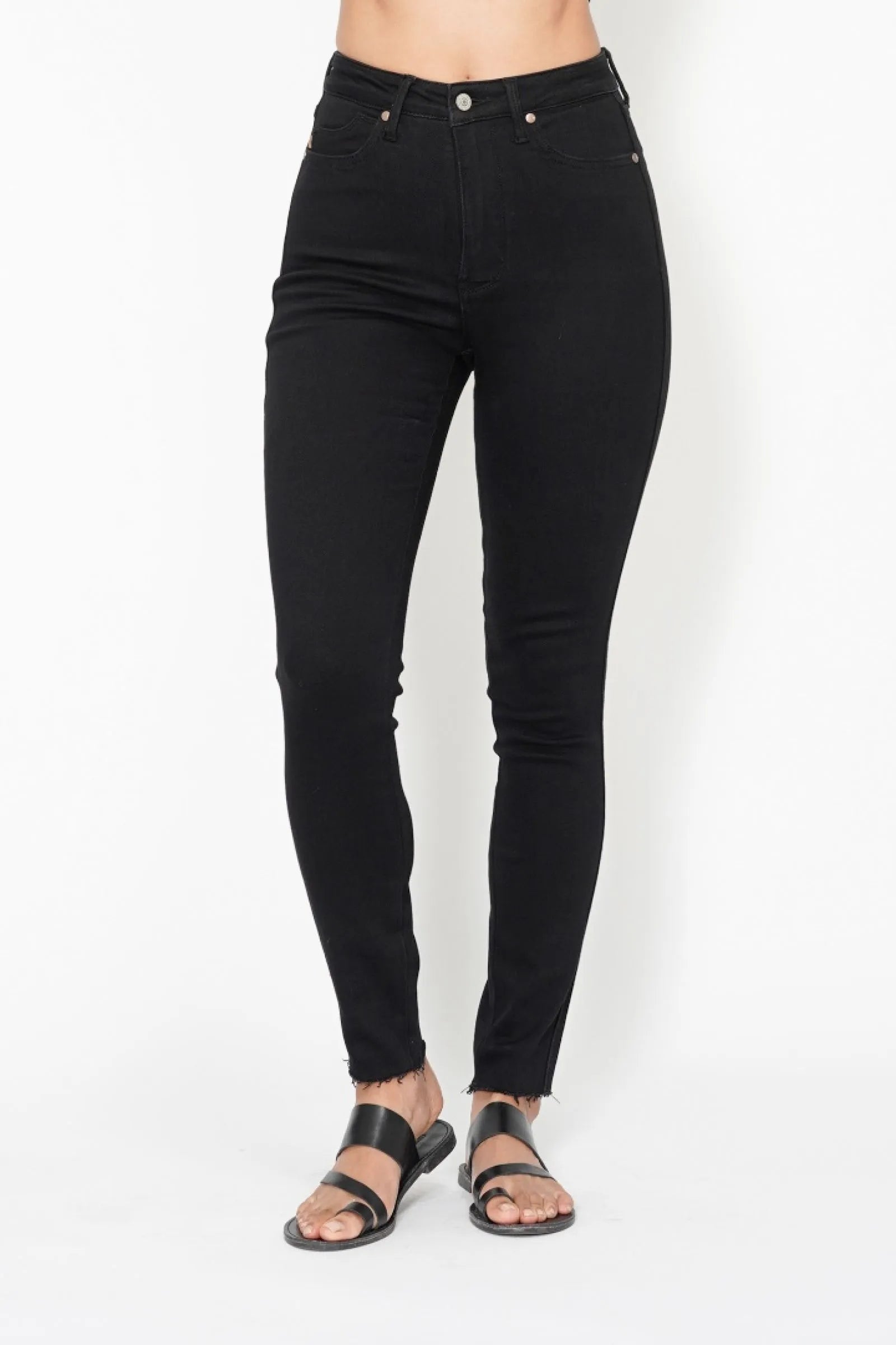 Judy Blue Full Size High Waisted Tummy Control Shield Pockets Skinny Jeans Plus Size - kinko