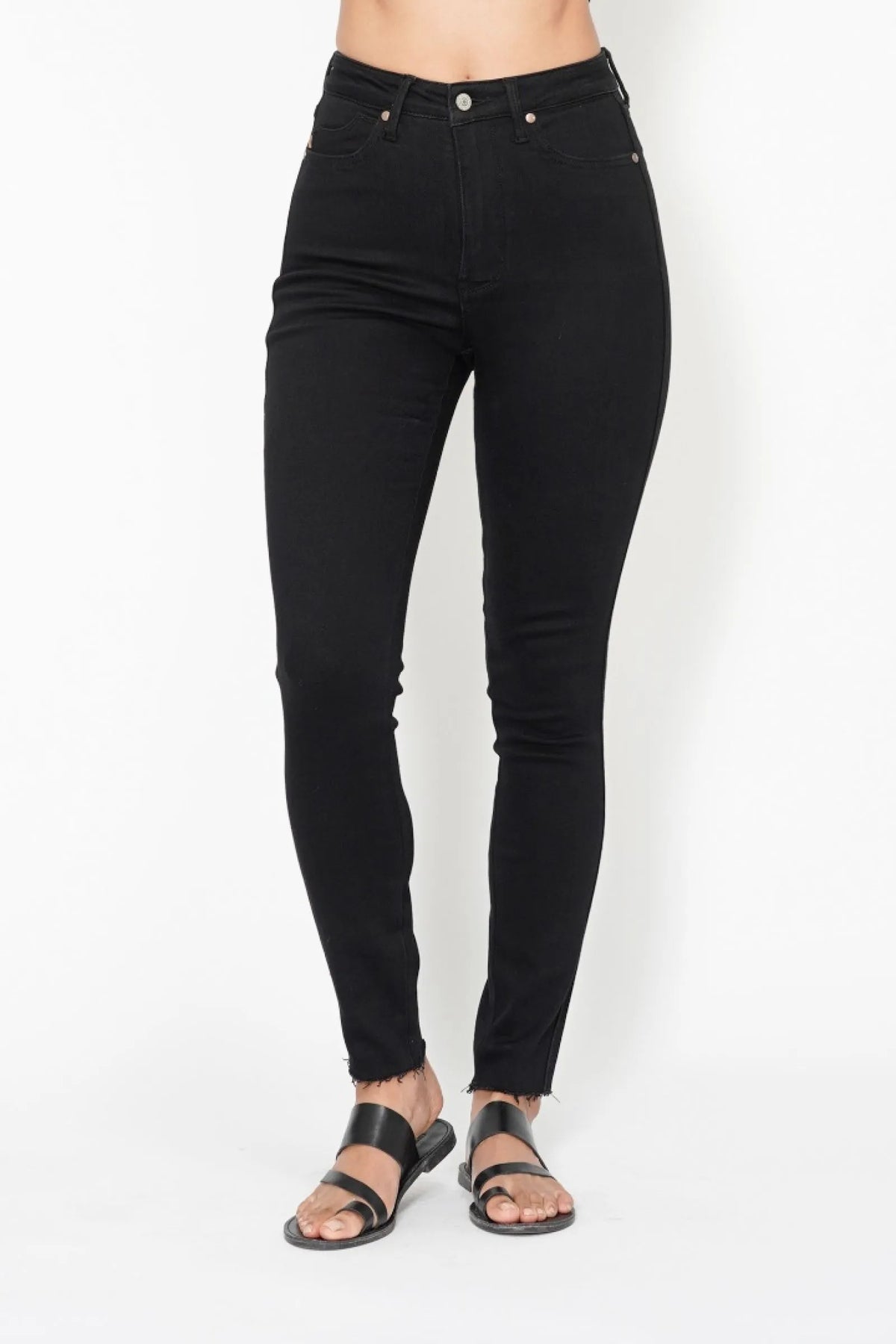 Judy Blue Full Size High Waisted Tummy Control Shield Pockets Skinny Jeans Plus Size - kinko