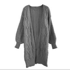 Winter Autumn Long Female Cardigans Latern Sleeve Casual Knitted Poncho Sweaters