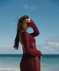 Sexy, durchsichtiges, rückenfreies, figurbetontes und bequemes Strandkleid aus Wolle im Boho-Stil