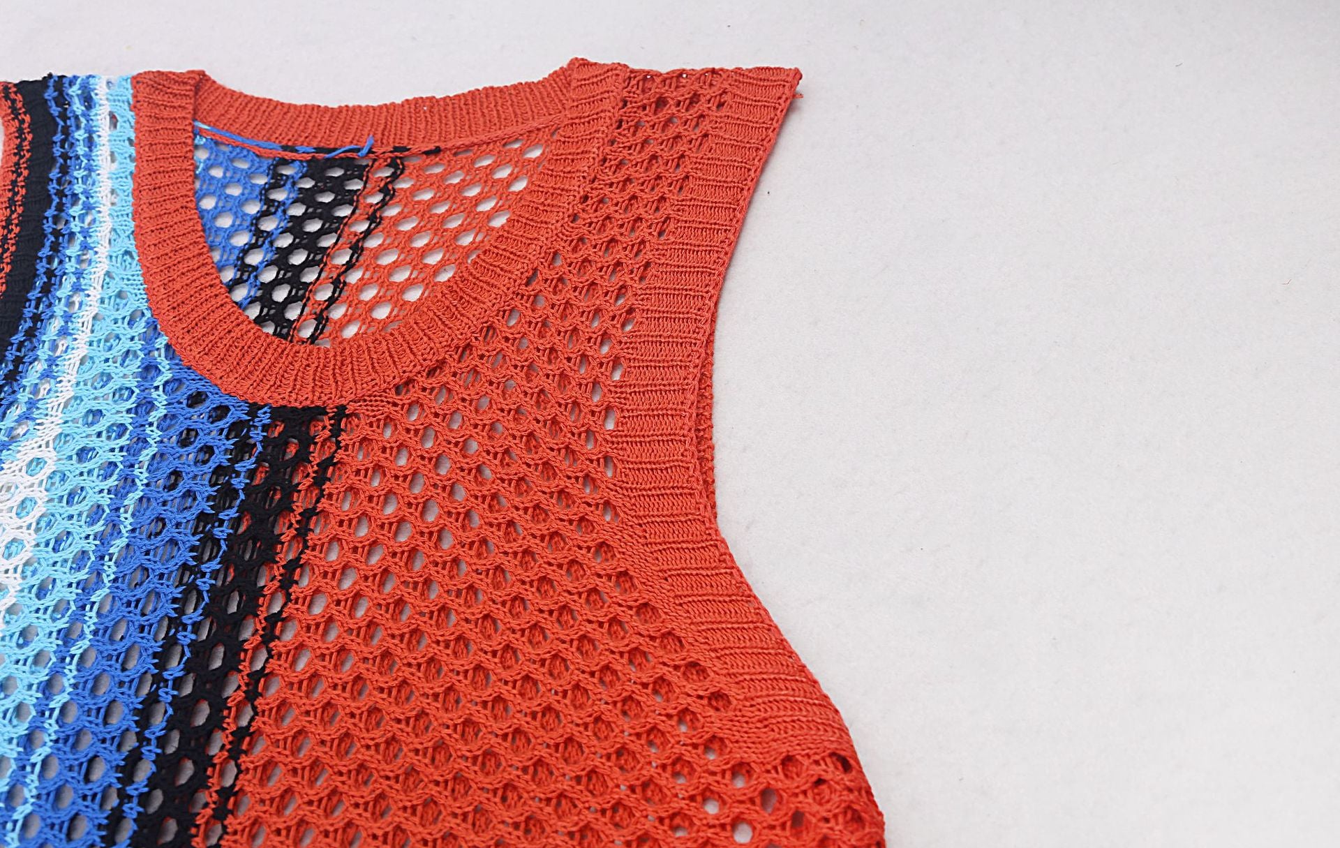 Vest Knit Halter Dress Hollow Out Cutout out Sexy Beach Sun Protection Clothing Vacation Beach Cover Up Swimsuit Outwear - kinko Global Holdings inc