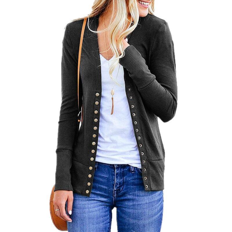 Long sleeve button cardigan top