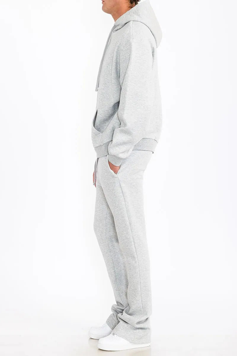 WEIV Men's Fleece Hoodie and Flare Pant Set - kinko