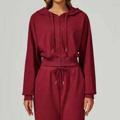 Autumn Winter Zipper Sports Sweater Hooded Casual Loose All Matching Hoodie Women Running Fitness Sportswear