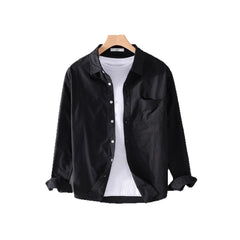 Solid Color Shirt Boys Coat Spring And Autumn Long Sleeve White Autumn Top - kinko