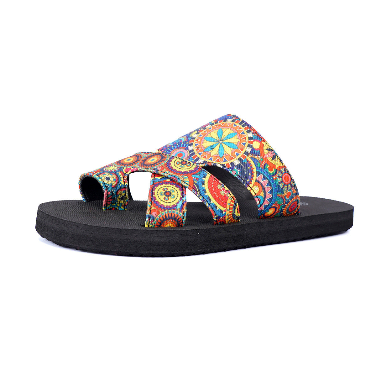 Toe Covering Color Platform Slippers Women Ethnic Beach Slippers - kinko Global Holdings inc