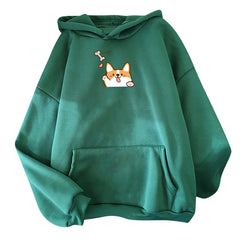Fall And Winter Hooded Hoodie Women Loose Sleeve Sleeve