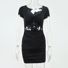 Ladies Sexy Dress Women Summer Dresses Bodycon Party Black - kinko