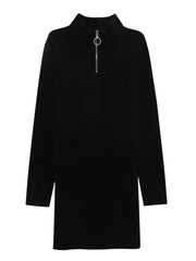 Black Dress Women Fall Winter New Korean Mid-Length Style