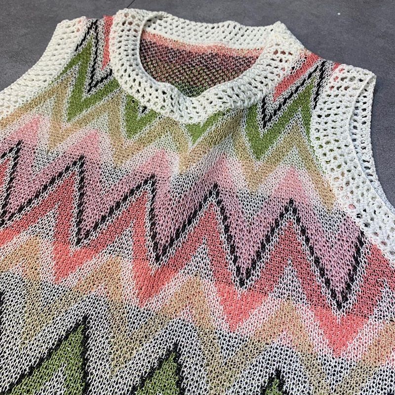 Rainbow Knit Dress Women Mini Dresses Patchwork Casual - kinko
