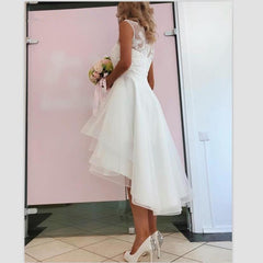 New Style Wedding Dress Short Front And Long Lace Simple Short - kinko