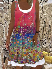 Cotton Casual Floral Short Sleeve Dresses - kinko