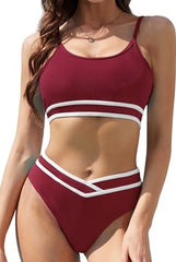 Women's Fashion Simple Solid Color Bikini Set - kinko