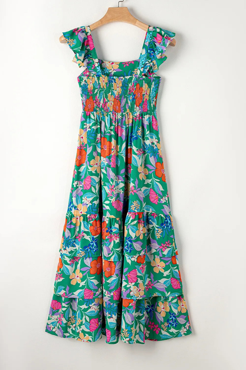 Tiered Ruffled Printed Sleeveless Dress - kinko