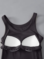 Round Neck Tank with Bra - kinko