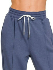 Zenana Drawstring Scuba Sweatpants with Pockets - kinko