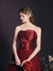 Red Long Dress Heavy-duty Tube Top For Women - kinko