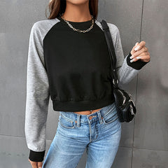 Autumn Women Clothing Long Sleeve Short Autumn Sweatshirt - kinko Global Holdings inc