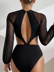 Schwarzer Damen-Einteiler-Badeanzug