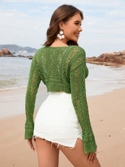 Summer Women Clothing Colorful Dyed Hollow Out Cutout Bikini Beach Dress Blouse