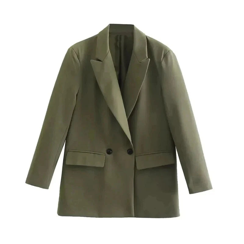 Loose Casual Double Breasted Blazer - kinko
