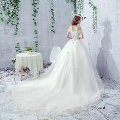 Wedding Dress Bride One-shoulder Trailing French Veil Hepburn Female - kinko
