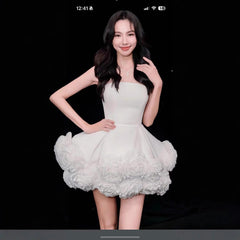 Top Short Skirt Three-dimensional Flower Pettiskirt French Cross-border Dress - kinko