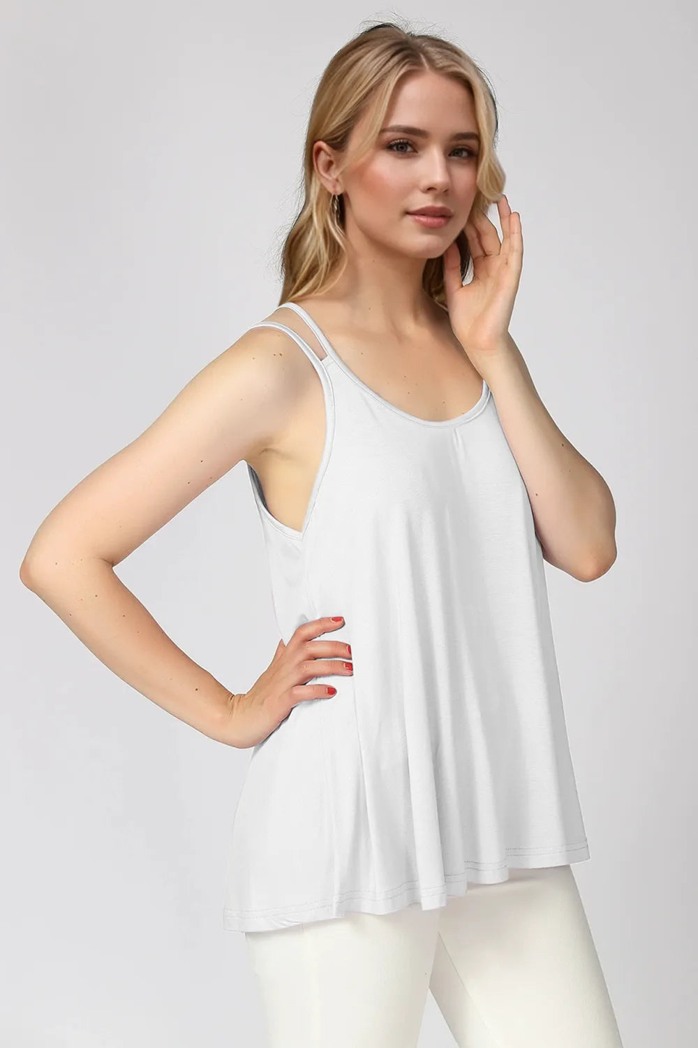 Basic Bae Bamboo Scoop Neck Double Spaghetti Straps Cami - kinko