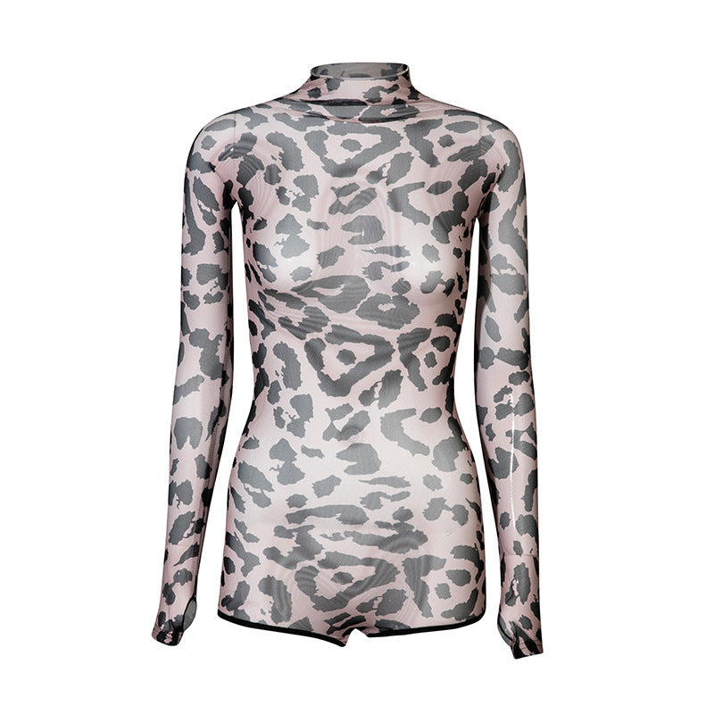 Mesh Jumpsuit Clothing Women's Overall Long Sleeve Exercise Clothing - kinko