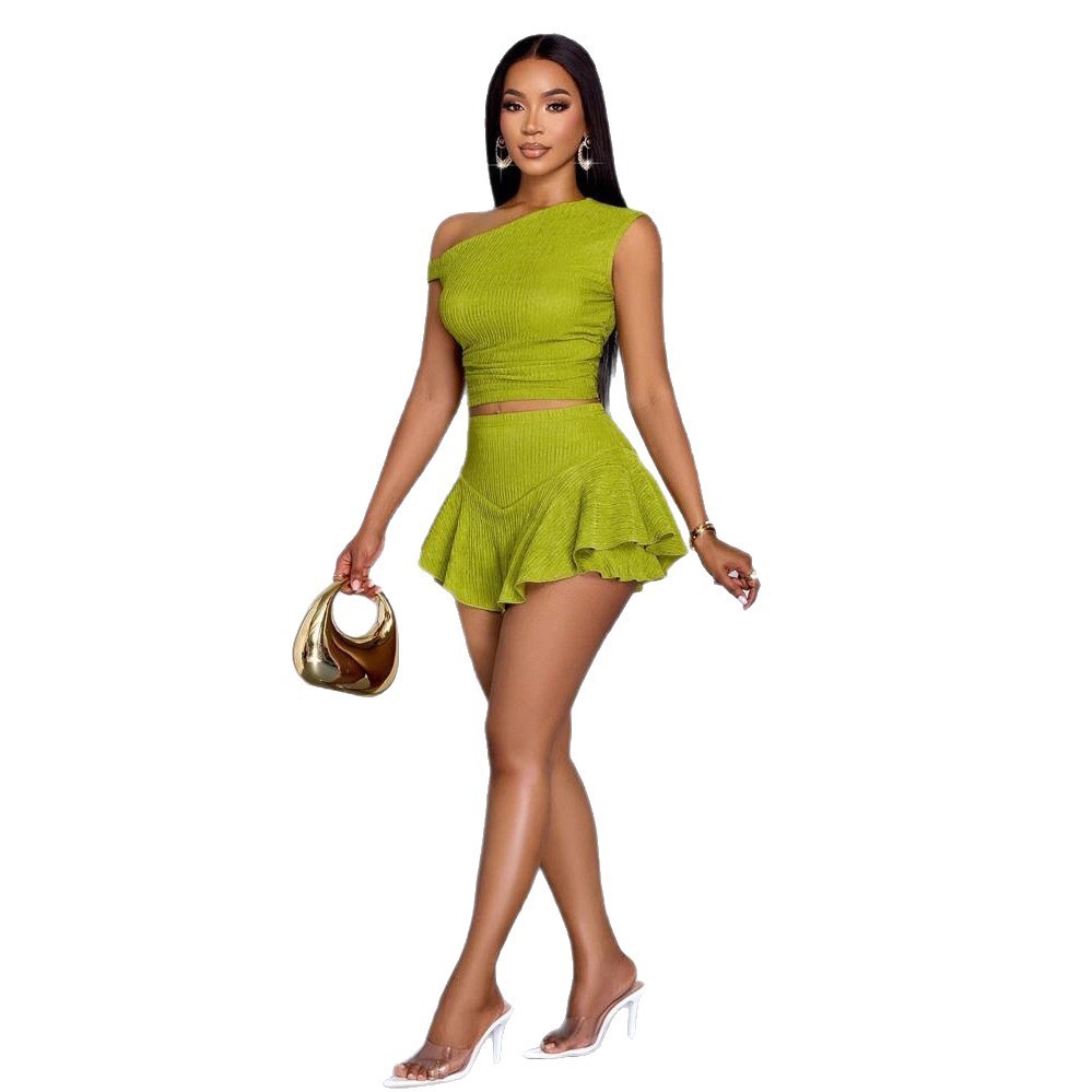 Personality Solid Color Split Skirt Suit Simple All-match - kinko