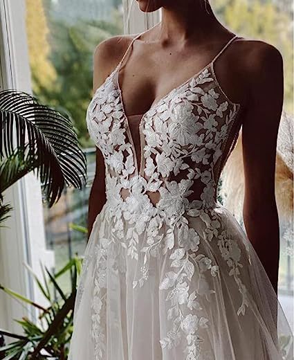 Women's Wedding Dress Lace Strap Backless - kinko