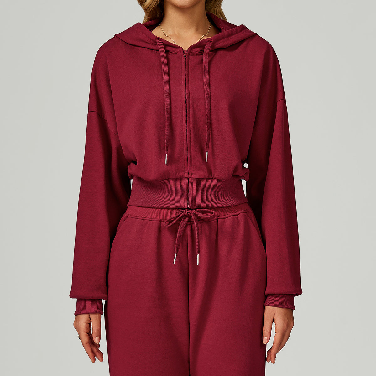 Autumn Winter Zipper Sports Sweater Hooded Casual Loose All Matching Hoodie Women Running Fitness Sportswear - kinko Global Holdings inc