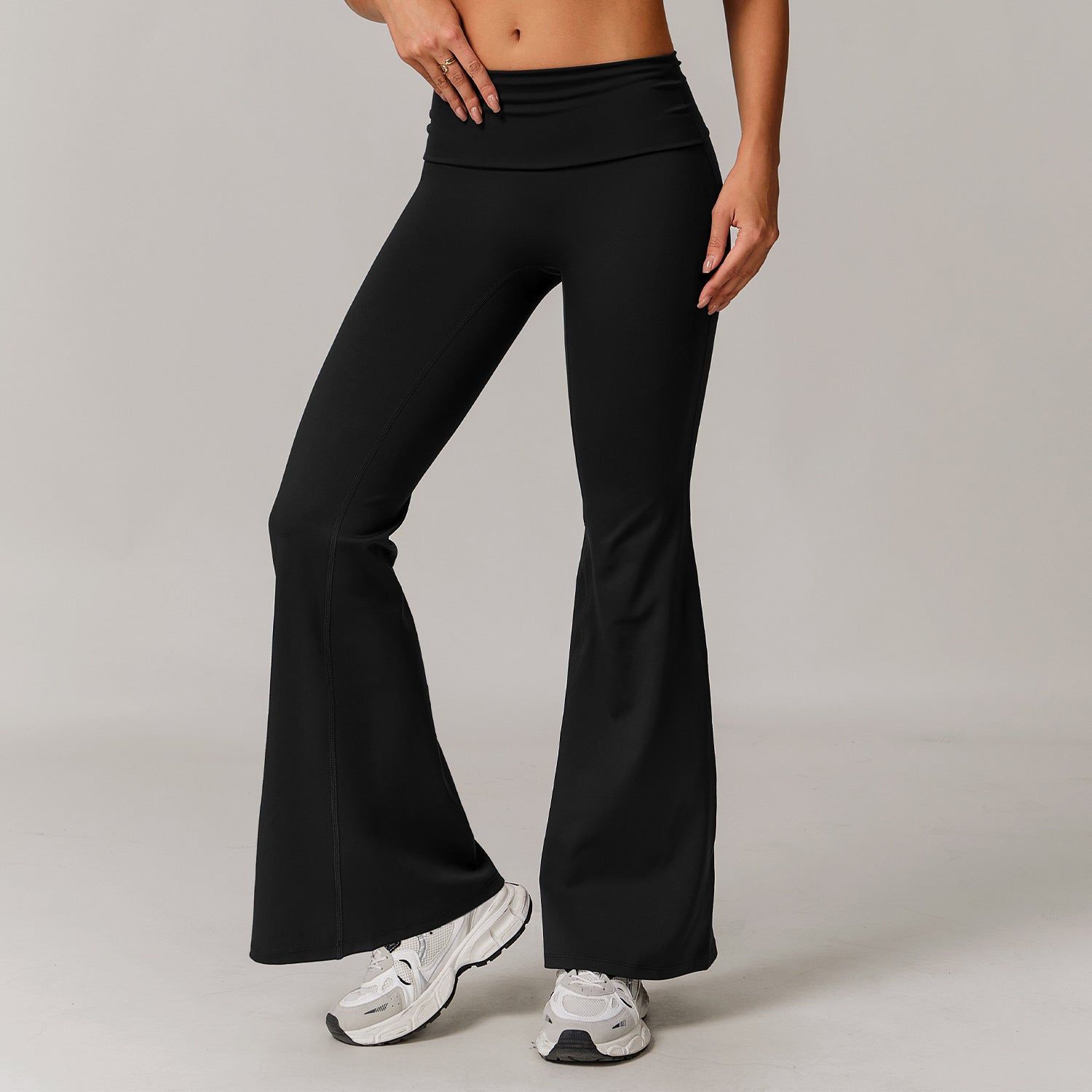 Women's Casual Folding High Waist Yoga Pants - kinko