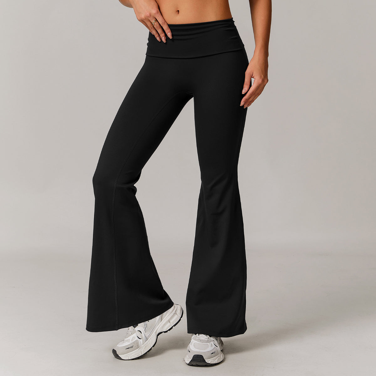 Women's Casual Folding High Waist Yoga Pants - kinko