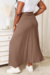Double Take Full Size Soft Rayon Drawstring Waist Maxi Skirt - kinko