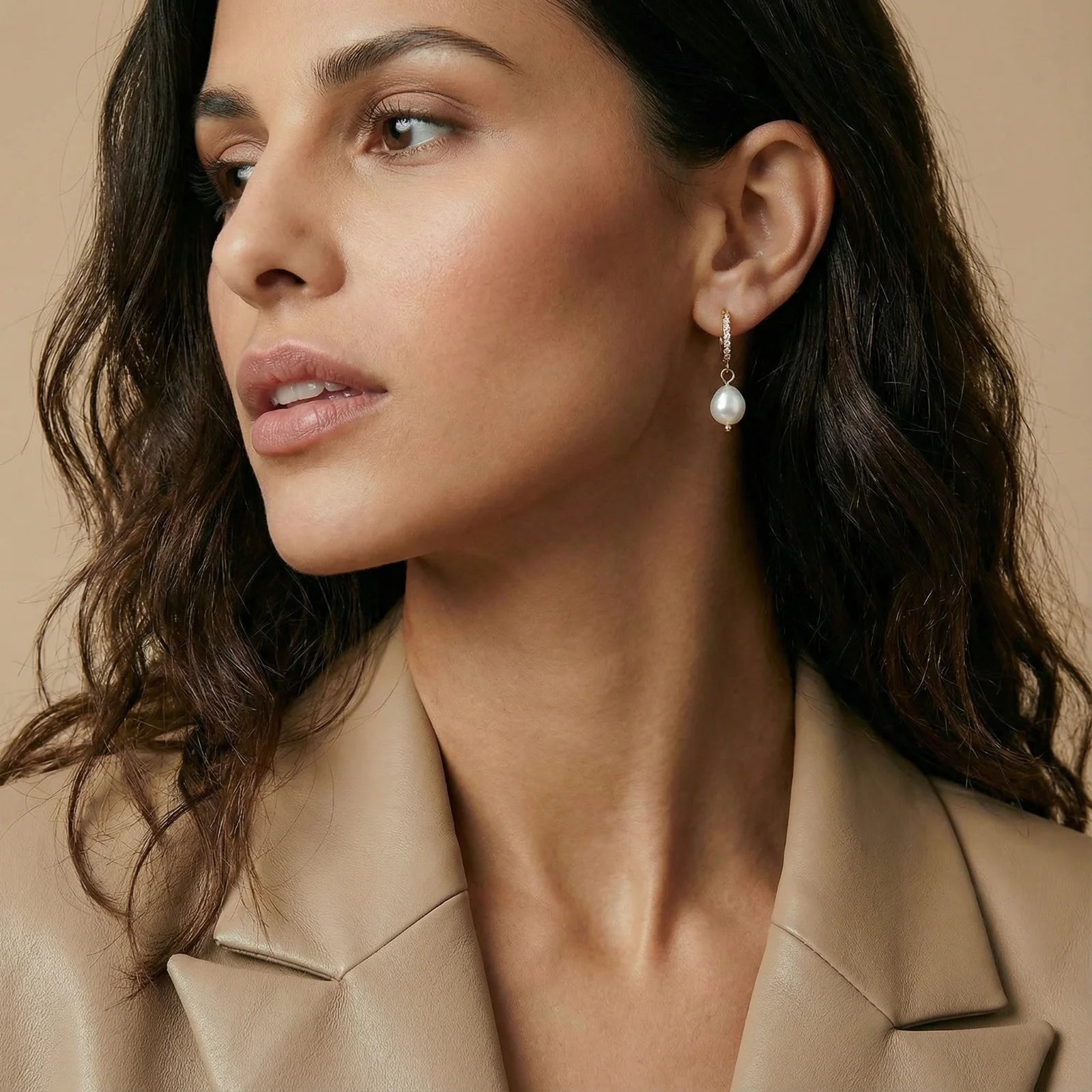 Pearl Drop Hoops - kinko Global Holdings inc