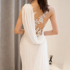 Mid-waist Dream See-through Super Fairy Light Wedding Dress - kinko