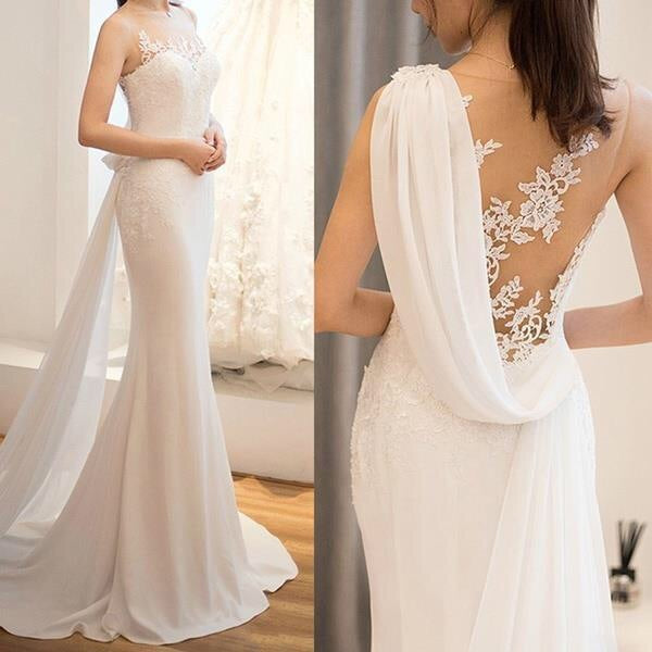 Mid-waist Dream See-through Super Fairy Light Wedding Dress - kinko