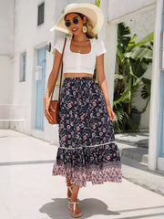 Maxi Skirt Cotton Bohemian Beach Resort Skirt - kinko