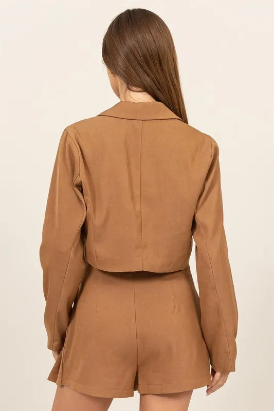 HYFVE Cropped Button-Down Blazer - kinko