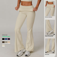 Women's Casual Folding High Waist Yoga Pants - kinko