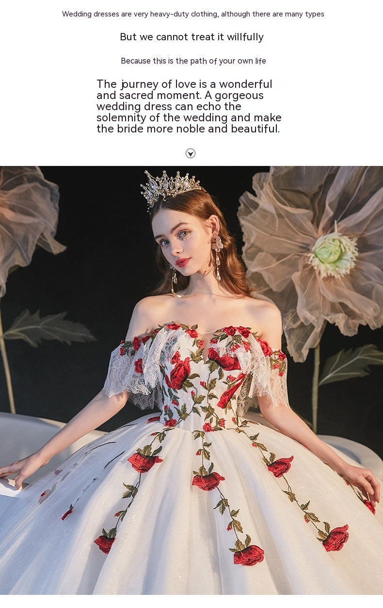 Temperament Bride Bra Trailing Mori Style Wedding Dress - kinko